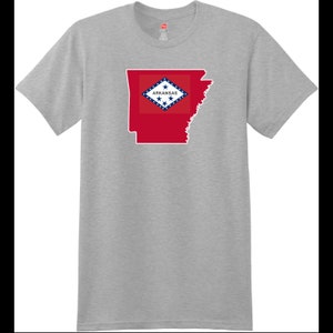 Arkansas Flag State Shaped T Shirt