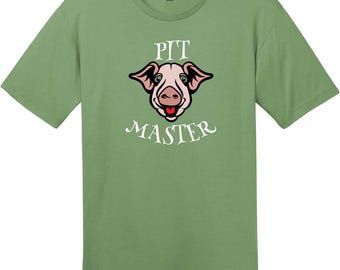 BBQ Pit Master Pig T-Shirt, BBQ T-Shirt, Grill Master Tee, Barbecue Smoker Shirt, Grilling Dad Gift, Custom Graphic Tee
