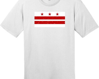 Washington DC Distressed Flag T-Shirt, Washington DC T-Shirt, DC Flag Tee, District of Columbia Shirt, Custom Graphic Tee