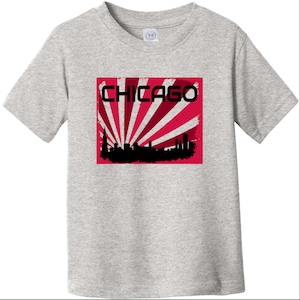 Chicago Skyline camiseta retro para niños pequeños