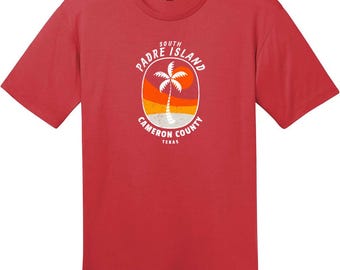 South Padre Island Texas Palm Tree T-Shirt, Texas T-Shirt, Island Beach Tee, Gulf Coast Shirt, Custom Graphic Tee