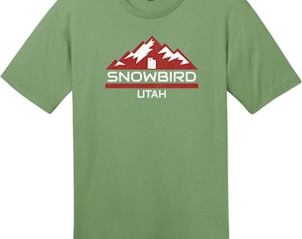 Snowbird Utah Mountain T-Shirt, Utah T-Shirt, Ski Resort Tee, Powder Skiing Shirt, Custom Graphic Tee
