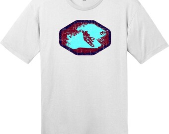 Mountain Bike Trail Jump T-Shirt, Mountain Biking T-Shirt, MTB Rider Tee, Downhill Trail Shirt, Cyclist Gift, Custom Graphic Tee