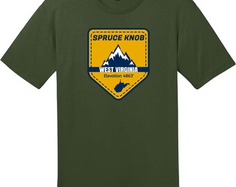 Spruce Knob West Virginia T-Shirt, West Virginia T-Shirt, Highest Point Tee, Home State Shirt, Custom Graphic Tee