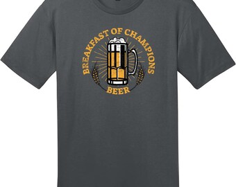 Breakfast Of Champions Beer T-Shirt, Funny Beer T-Shirt, Beer Lover Gift, Drinking Shirt, Custom Graphic Tee