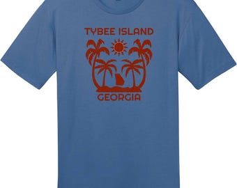 Tybee Island Georgia Palm Tree T-Shirt, Georgia T-Shirt, Palm Tree Beach Tee, Island Vacation Shirt, Custom Graphic Tee