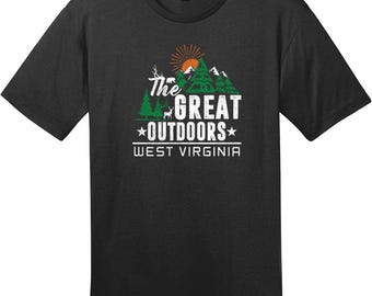 The Great Outdoors West Virginia T-Shirt, West Virginia T-Shirt, Outdoor Adventure Tee, Home State Shirt, Custom Graphic Tee