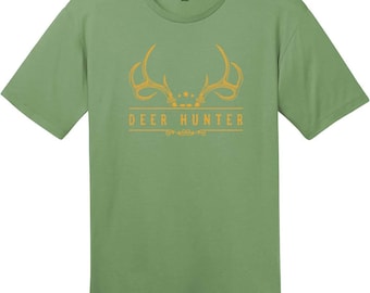 Deer Hunter Antlers T-Shirt, Deer Hunting T-Shirt, Buck Antlers Tee, Hunter Gift, Hunting Season Shirt, Custom Graphic Tee