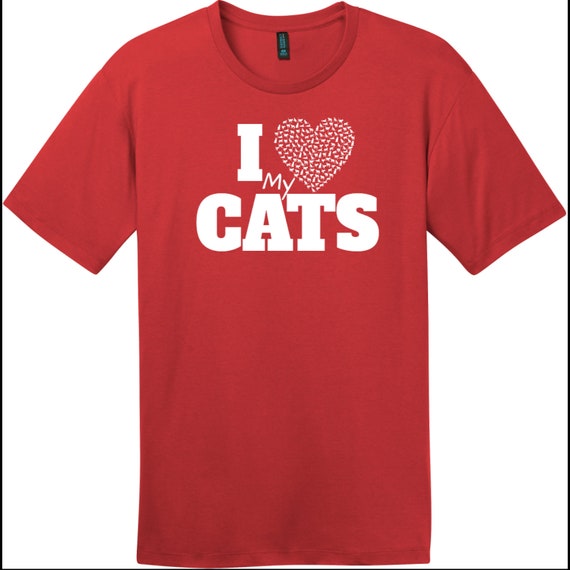 I Love My Cats Heart T-shirt - Etsy