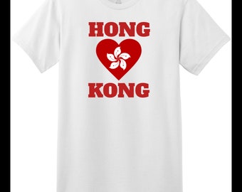 Hong Kong Bandiera Cuore T Camicia