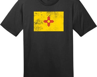 New Mexico Vintage Flag T-Shirt, New Mexico T-Shirt, Zia Symbol Tee, Home State Shirt, Custom Graphic Tee
