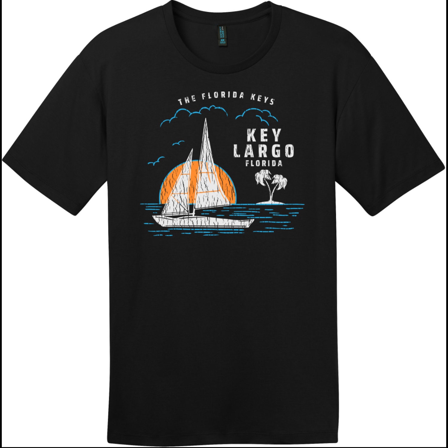 KEY LARGO Herren T-Shirt „Ghost“ Mit Totenkopf-Print – Slim Fit, Used-Look, Made In Portugal