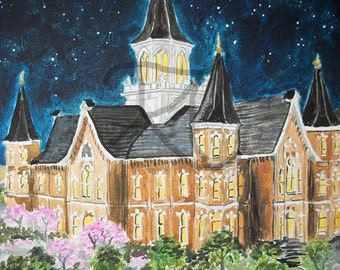 Provo City Center Utah LDS Temple (digital download of original painting by Bekalyn Craig)