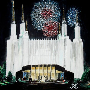 Washington DC LDS Temple (digital download of original artwork by Bekalyn Craig