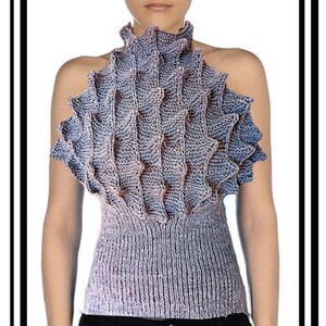 Authentic Designed  Made to Order Spike Top Silver Gray hand knitted
