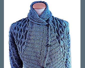 PDF Schnittmuster Kongula Cardigan Grau Handgestrickt