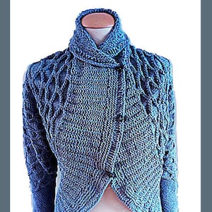 PDF Pattern Kongula Cardigan Gray Hand knitted