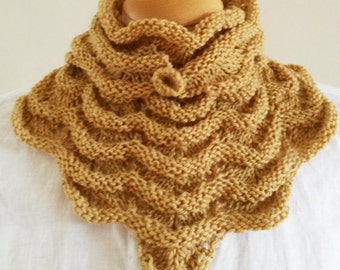 Giezen Knitting Pattern Scarf Curve Ruffle
