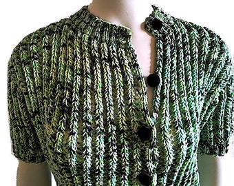 PDF Knitting Pattern Fishbone Cardigan