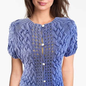 Authentic Designed  Made to Order Giezen Hand knit sweater Woman Cardigan Cable