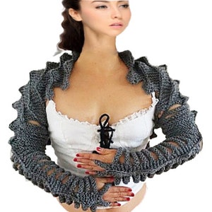 Strickanleitung PDF Shrug Spike Grey