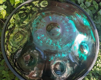 LUNA Handpan - "Blaue Perle" - D-Moll / D Kurd