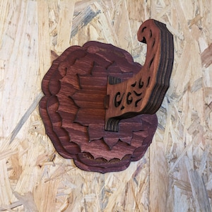 Handpan Wandhalter, Wandhalterung, Handpan-Halterung aus Holz / Buche