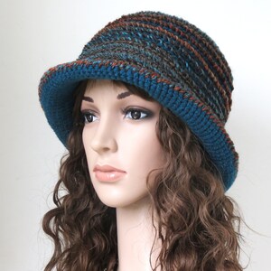 Blue Brim Hat, Boho Style Crochet Accessory for Women - Etsy