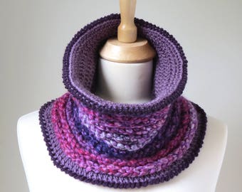 Purple Snood, Soft and Warm Neckwarmer, Vegan