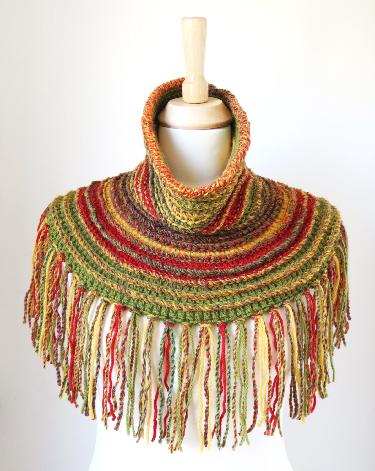 Boho tassel fringe shawl long main image 1