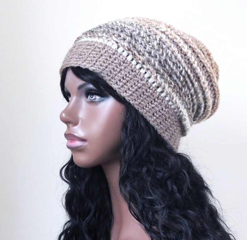Women/'s Winter Hat in Beige White Oatmeal Brown Neutral Colours Chunky Beanie