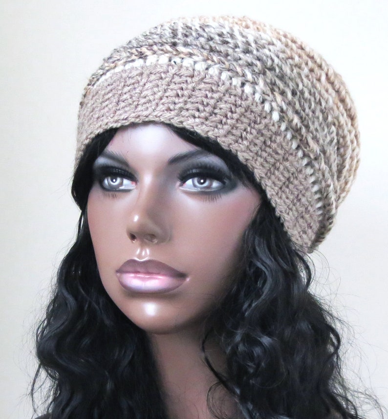 Women/'s Winter Hat in Beige White Oatmeal Brown Neutral Colours Chunky Beanie