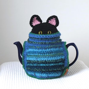 Black Cat Tea Cosy, Cute Handmade Teapot Cover, Gifts for Cat Lovers