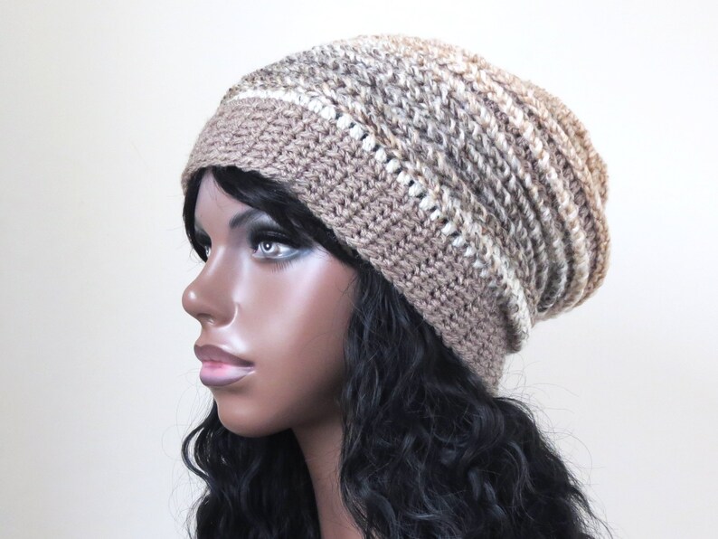 Women/'s Winter Hat in Beige White Oatmeal Brown Neutral Colours Chunky Beanie