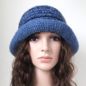 Blue Boho Brim Hat in Wool Blend - Etsy