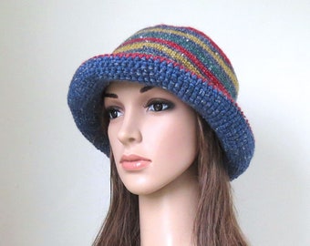 Wool Hemp Hat, Natural Fiber Clothing, Foldable Bucket Hat
