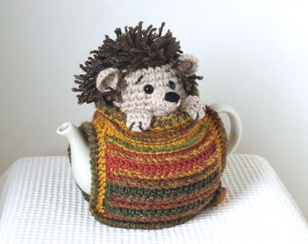 Hedgehog Tea Cosy, Cute Handmade Animal Teapot Cover, Hedgehog Gifts