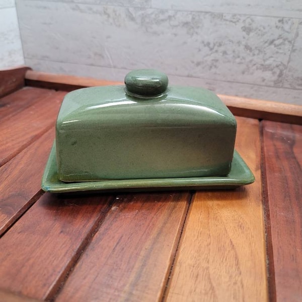Green Butter Dish Etsy