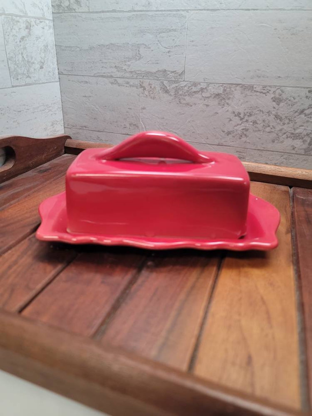 Elegant Red Butter Dish Ready to Ship Etsy