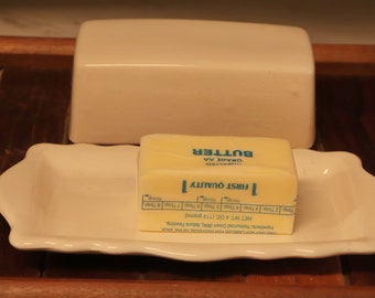Butter Dish, Creamy White ready to ship