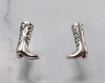 Cowboy Boot Earrings, Silver Cowgirl Earrings, Cowgirl Boot Studs, Country Girl Earrings, Western Boots, Cowgirl Jewelry, Kids Cowgirl