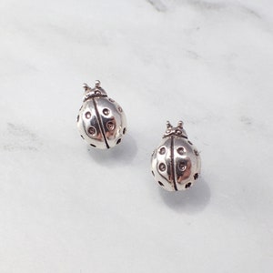 Lady Bug Stud Earrings, Sterling Silver Lady Bug earrings, Minimalistic Tiny Lady Bug earrings, cute Lady Bug earrings, Insect Studs