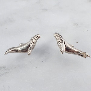 Whale Earrings, Humpback Whale Earrings, Whale Stud Earrings, Sterling Silver Studs, Silver Whale Earrings, Sterling Silver Whale Earrings