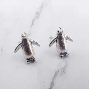 Silver Penguin Stud Earrings, Sterling Penguins, Tiny Animal Studs, Girls Earring, Teen Jewelry Gift, Children's Post, Hypoallergenic