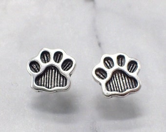 Paw Print Earrings, Dog Paw Earrings, Cat Paw Earrings, Silver Paw Print Studs, Pet Bereavement Gift, Dog Mom Studs, Cat Mom, Pet Parent