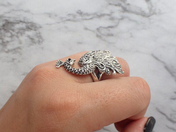 Enchanting Peacock Rotating Ring in 925 Silver: Artistry in Motion - Etsy  Sweden
