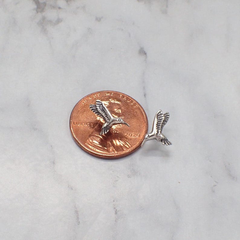 Hummingbird Earrings, Silver Hummingbird Studs, Tiny Hummingbird, Earrings for Kids, Gift for Teens, Hummingbird Jewelry, Bird Watching Gift