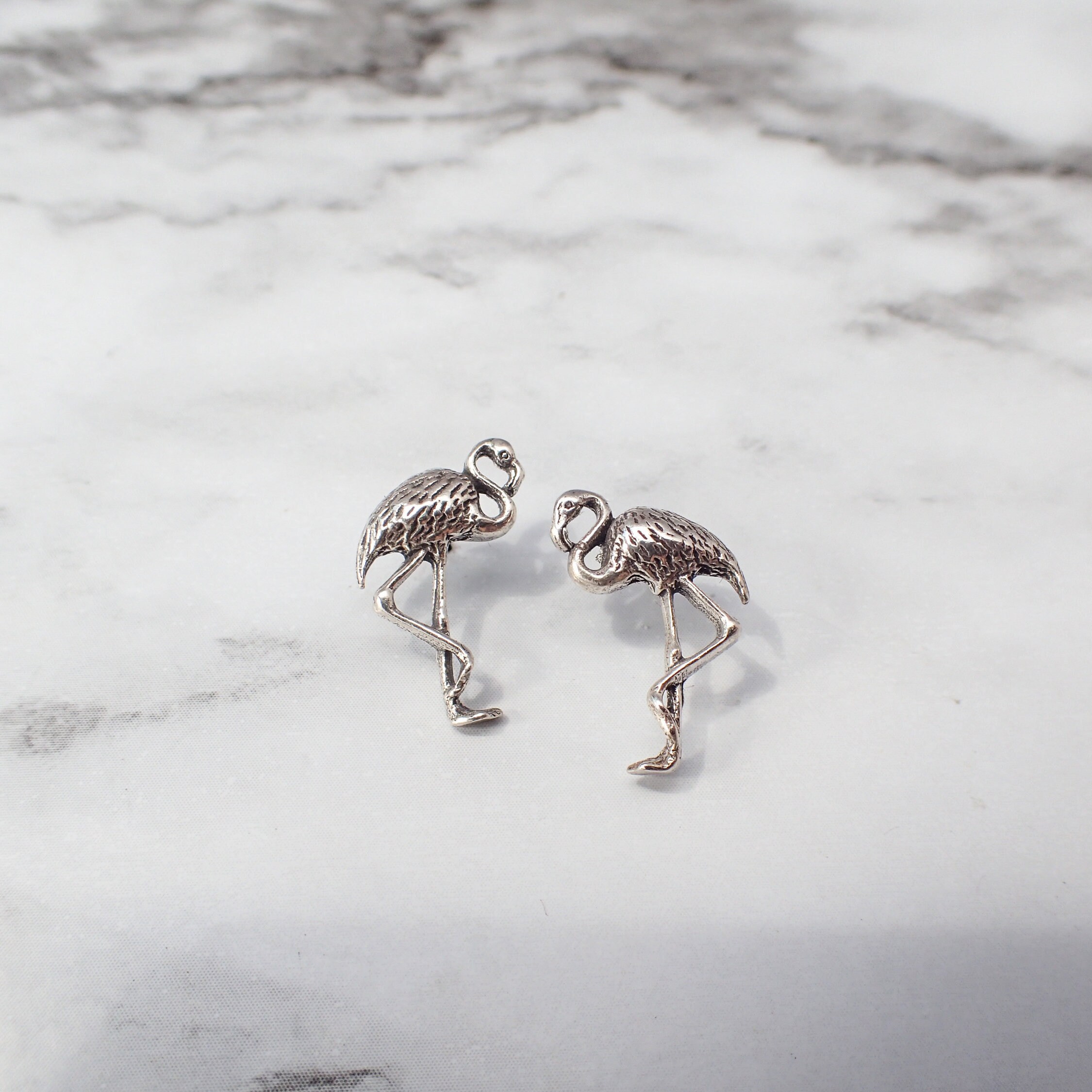 Flamingo Earrings, Flamingo Stud Earrings, Sterling Silver Flamingo earrings, Flamingo Jewelry, Florida Earrings, Cute Flamingos Gift