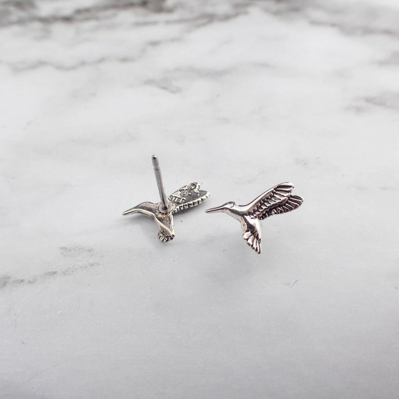 Hummingbird Earrings, Silver Hummingbird Studs, Tiny Hummingbird, Earrings for Kids, Gift for Teens, Hummingbird Jewelry, Bird Watching Gift