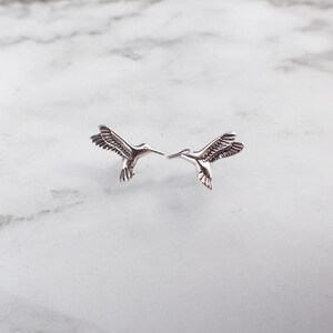 Hummingbird Earrings, Silver Hummingbird Studs, Tiny Hummingbird, Earrings for Kids, Gift for Teens, Hummingbird Jewelry, Bird Watching Gift